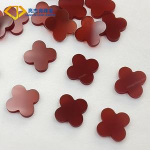 Fiore agata gemma di <span class=keywords><strong>pietra</strong></span> a quattro foglie di trifoglio agata di colore rosso naturale <span class=keywords><strong>pietra</strong></span> <span class=keywords><strong>preziosa</strong></span> per bracciale collana fare - Product Image 1