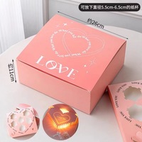 Kotak Hadiah Cokelat Kaku Premium Berlapis Kertas Matt Elegan Bertema Cinta, Dapat Didaur Ulang, dengan Pilihan Bingkai Foto