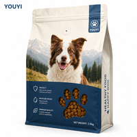 YOUYI Sac de 2,5 kg pour aliments pour chiens, sans BPA, avec fenêtre, fermeture éclair refermable, pochette verticale, personnalisable avec logo, qualité alimentaire OEM