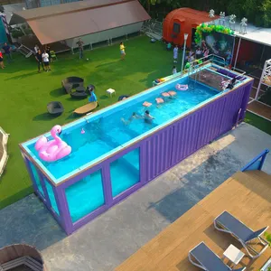Custom Competitive Price OEM 20ft 40ft container prefab house above ground swimming pool for home garden