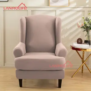 Cubierta de Taburete Wingback de Color sólido elástico 2024, patrón de tigre de estilo americano Vintage, todo incluido para sofá de un solo asiento