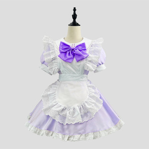 Akemi Homura Cosplay Maid Outfit Pink Purple Sky Blue Yellow Red Plus Size Anime Role Play Costume Spring 2024 - Product Image 3