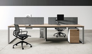 Modern Luxury Wooden Panel Staff Office <b>Workstation</b> with Modular Office Partition and Large Storage Cabinets - Product Image 3