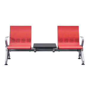 Silla de espera de tres plazas con respaldo alto Yachi Seat, de acero inoxidable, color rojo sandía, modelo YA-J237PA, fila de sillas - Product Image 2