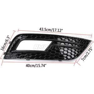 2 pièces Grilles de protection de phares antibrouillard avant en nid d'abeille style sport pour pare-chocs avant Audi A4 B8 Facelift 2012 2013 2014 2015 - Product Image 2