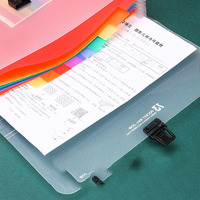 Porte-documents accordéon grande capacité A4 en PP imprimé UV, 13 compartiments, pochettes multicouches pour documents et papiers d'examen
