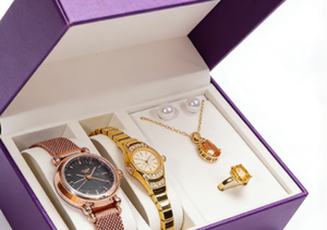 Boîte à montre rectangulaire de protection en cuir PU à rabat pour coffret cadeau de montre, collier et bague - Offre Spéciale - Product Image 2