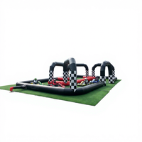 Nouveau design puissant : Piste de course gonflable géante en PVC pour karts et voitures tamponneuses, capacité 5 personnes, certifiée CE