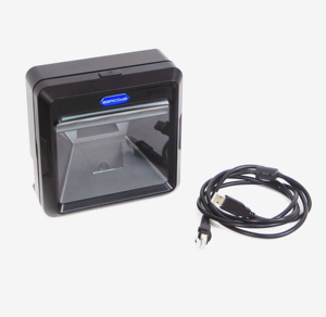 Escaneo automático manos libres 1D 2D <span class=keywords><strong>QR</strong></span> PDF417 Lector de código Escáner de código de barras omnidireccional de escritorio para supermercado - Product Image 1