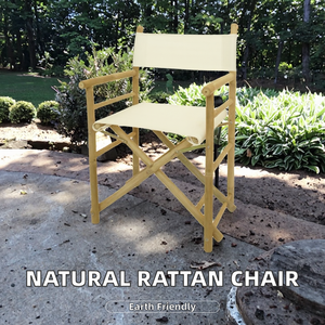 Silla Plegable Natural de Bambú, Superventas 2026, Sillón de Bambú Ecológico con Detalles de Ratán, Muebles Ecológicos - Product Image 2