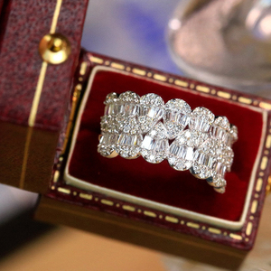 Aazuo, joyería de lujo, anillos de oro blanco macizo de 18 quilates, diamantes naturales, anillo de compromiso de moda, regalo para mujer, fiesta de banquete de alta gama - Product Image 2