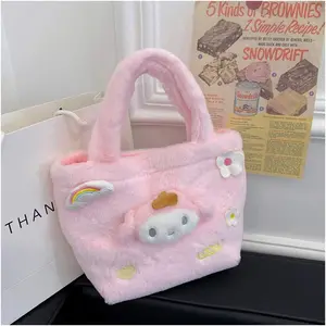 Wholesale Cute Luxury Cartoon Ladies Women Bag Soft Plush Doll Bunny Girl Wash Bag Shoulder Bag Melody