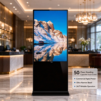 Layar Sentuh Kapasitif 65 inci, Digital Signage Berdiri Bebas, Layar LCD 65 Inci untuk Iklan, Poster ADS Layar Sentuh