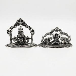 Estatua Religiosa de Plata Pura 92.5, Dios Venkateshwara Balaji Laxmi Ji en 2D, Acabado Antiguo, Monumento Religioso, Decoración de Templo - Product Image 2