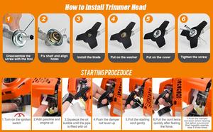 <span class=keywords><strong>Desbrozadora</strong></span> Multifuncional de Gasolina de 2 Tiempos de Grado Industrial, Cortadora de Césped con <span class=keywords><strong>Desbrozadora</strong></span> Lateral, Ancho de Corte de 140 mm, <span class=keywords><strong>Motor</strong></span> sin Escobillas - Product Image 3