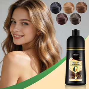Shampoo colorant capillaire Mokeru, couvre les cheveux gris et blancs, coloration rapide, sans ammoniaque, coloration permanente, shampooing colorant à l'algue et à l'avocat - Product Image 3