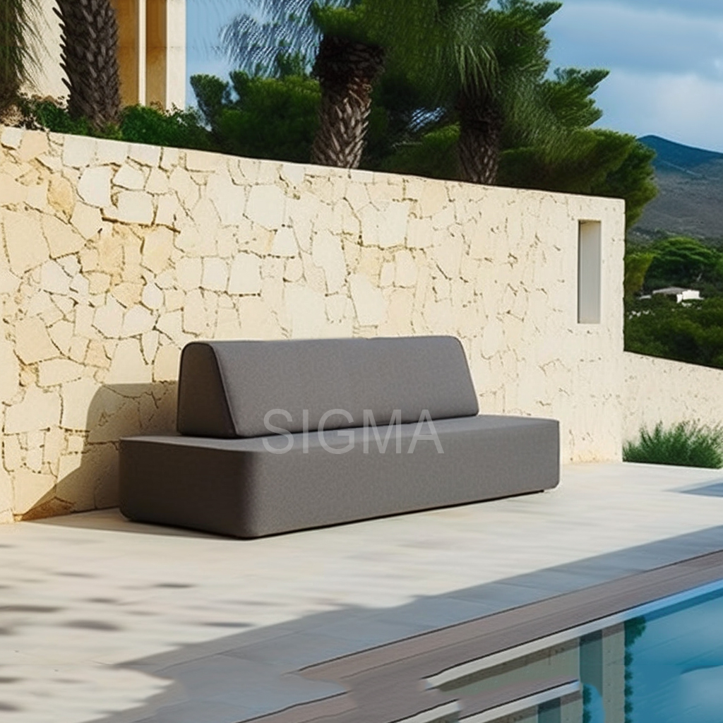 New design outdoor patio aluminum furniture all weather waterproof fabric garden sofa