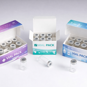 Carton rigide sécurisé avec insert en papier personnalisé pour l'emballage de flacons de vaccin stériles en verre - Product Image 1