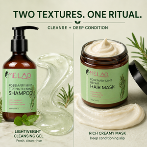 Custom Logo Rosemary Mint Hair Care Bundle Set Shampoo Mask Scalp Serum Heat Protection <b>Spray</b> Daily Routine hair care kit - Product Image 4