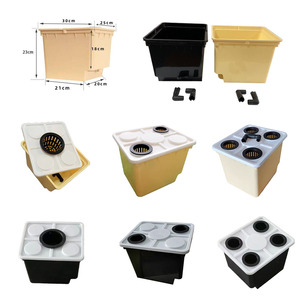 Seaux Bato noirs/beiges de 11 litres avec coudes, couvercles blancs à un/deux/quatre trous, seau hydroponique néerlandais pour tomates et herbes - Product Image 2