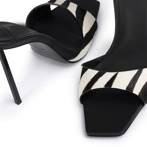 Nouvelles mules de soirée pour filles 2026, motif zèbre, talon métallique, sur mesure, haute qualité - Product Image 4