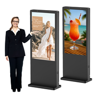 Affichage numérique tactile extérieur 4K sur pied, personnalisable, 32-65 pouces, IP65, haute luminosité, pour la vente au détail et les centres commerciaux