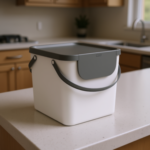 Rotho Waste Container Albula 10L <b>With</b> <b>Lid</b> And Handle For Kitchen Use - Product Image 3