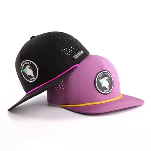 Benutzer definierte 5 Panel Kleinkind flache Krempe Baseball Hüte Gorra Baby Kinder Säugling Seil Hysterese kappen