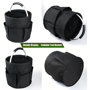 Professional 17L Foldable Fabric Cleaning Caddy Tote with Reinforced Handles Picnic/Outdoor Multi-Use Organizer <strong>Storage</strong> <strong>Basket</strong> - Product Image 4