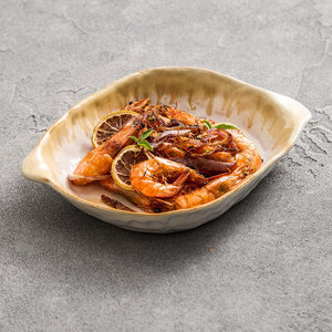 Plato de cerámica con doble asa, hecho a mano en el horno <span class=keywords><strong>Yuge</strong></span>, apto para microondas, con diseño sólido, para uso doméstico, té y comida occidental. - Product Image 1
