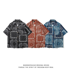 Fournisseur d'usine Chemises à manches courtes de style hawaïen à <span class=keywords><strong>fleurs</strong></span> de cajou <span class=keywords><strong>pour</strong></span> hommes - Product Image 2