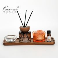 Ensemble de diffuseurs de roseaux sans flamme de luxe personnalisés ornements en cristal de haute qualité bougies d'art de parfum de longue durée pour chambre à coucher bureau