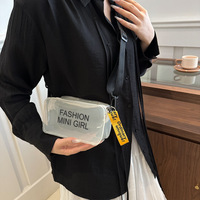 Sac à bandoulière tendance pour femme en PVC transparent imperméable, motif lettres imprimées coréennes, style estival, petit format