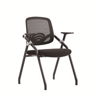 Chaise de conférence à dossier en maille avec tablette et porte-documents en plastique, chaise d'école pliable