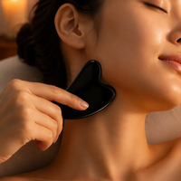 Outil de massage facial en obsidienne noire naturelle en gros pour le modelage du visage, soins de la peau, outils de beauté, cadeau de spa, vente en gros