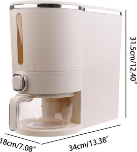 Contenedor de Alimentos de Plástico Moldeado por Inyección, Elegante y Moderno, Dispensador de Cereales de 10-20L, Conservación de Frescura para Almacenamiento de Arroz - Product Image 3