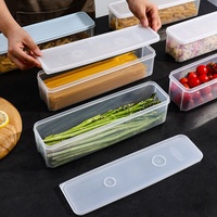 Nieuwe design kleine rechthoekige plastic voedsel bewaardozen met luchtdichte, herbruikbare, luxe sluitdeksel voor fruit, keuken.