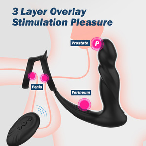 Nouveau design, masseur de prostate télescopique vibrant pour hommes, télécommande, taille compacte, anneaux vibrants en silicone pour <span class=keywords><strong>pénis</strong></span> masculin - Product Image 5