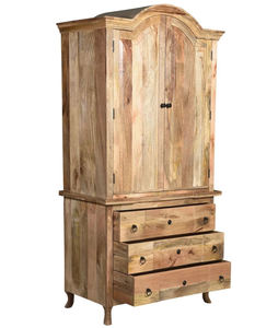Modern Design Solid Wood Brown Farmhouse <b>Wardrobe</b> <b>Rustic</b> Handcrafted Wooden Cupboard Storage Cabinet for Bedroom and Home - Product Image 3