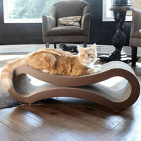 Griffoir pour chat moderne de luxe en carton ondulé, design minimaliste, extra large, résistant à l'usure, non-déchirable