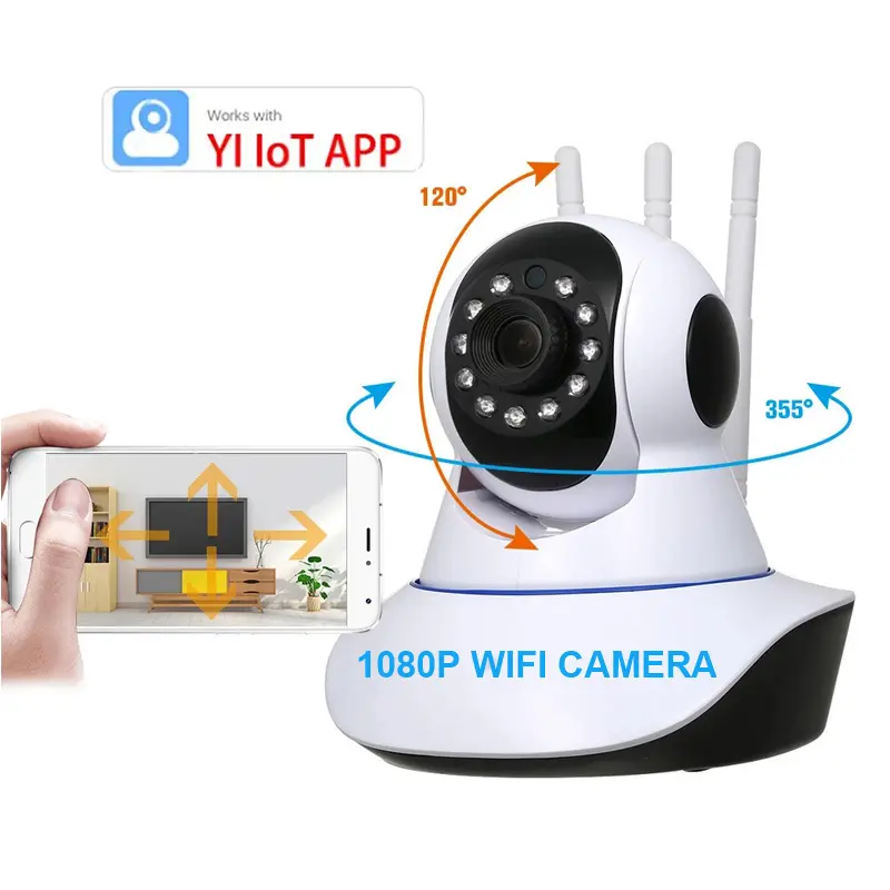 Drop shipping ucuz fiyat mini YIIOT kamera kablosuz 2mp 1080P IP kapalı IR gece görüş gözetim bebek monitörü kamera