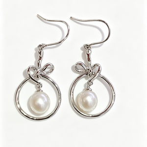 Pendientes de Perlas Naturales de Agua Dulce, Ganchos Circulares de Plata 925, Joyería Sencilla para Mujer, Accesorios al por Mayor - Product Image 1