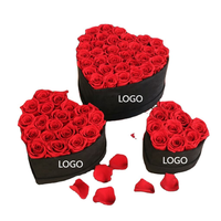 Boîtes en carton ondulé rigides, écologiques et recyclables en forme de cœur pour bouquets de fleurs, emballage de roses, vente en gros