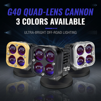 Projecteur LED 100W à 4 lentilles, double couleur jaune et blanc, faisceau haut et bas, lampe de conduite tout-terrain, étanche, pour camion, SUV, VTT