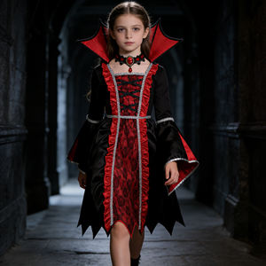 ชุดคอสตูมแวมไพร์เด็กคุณภาพสูงสำหรับฮาโลวีน ชุดแฟนซีสำหรับงานปาร์ตี้ งานรื่นเริง ภาพยนตร์ และทีวี ของขวัญชุดแฟนซี - Product Image 6