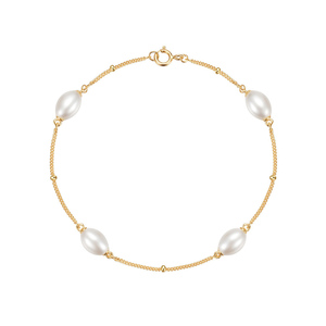 Design original en gros S925 argent sterling simple perle ronde perle bracelet mode femmes bijoux à bricoler soi-même bracelet - Product Image 1