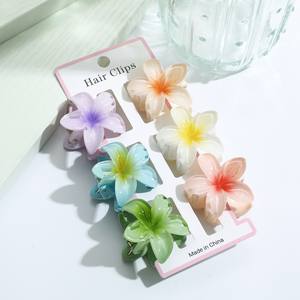 กิ๊บติดผมสีพื้นแบบด้าน 6 ชิ้น/ชุด กิ๊บเล็กสำหรับผู้หญิงและเด็กผู้หญิง แฟชั่นกิ๊บดอกไม้ใสสไตล์ฮาวาย อุปกรณ์ตกแต่งผม - Product Image 4