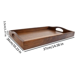 Plateau de service en bois de luxe fabriqué en Inde avec finition polie, accessoire élégant pour la décoration de la maison et la présentation des aliments, en vente - Product Image 3