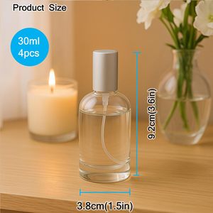 50ml Cylindrical Crimp Cap Perfume Flat Shoulder <b>Spray</b> <b>Bottles</b> <b>Empty</b> Glass Perfume <b>Bottle</b> - Product Image 2