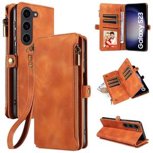 Housse de téléphone en cuir à rabat pour <span class=keywords><strong>Samsung</strong></span> S24 FE housse de téléphone portefeuille zippé pour <span class=keywords><strong>Samsung</strong></span> S23 - Product Image 2